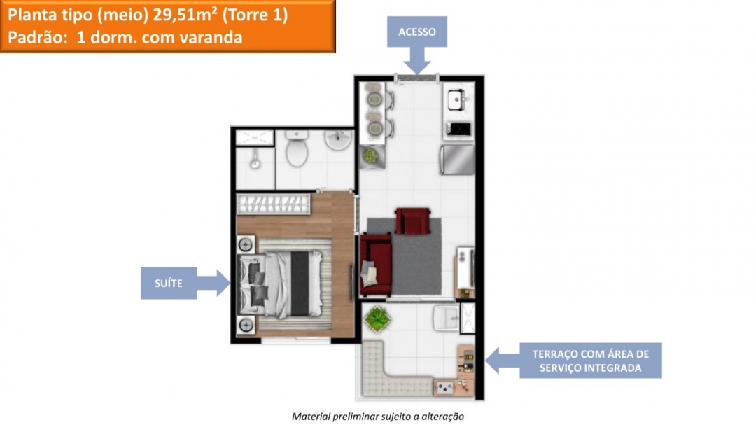 Apartamento, 2 quartos, 41 m² - Foto 2